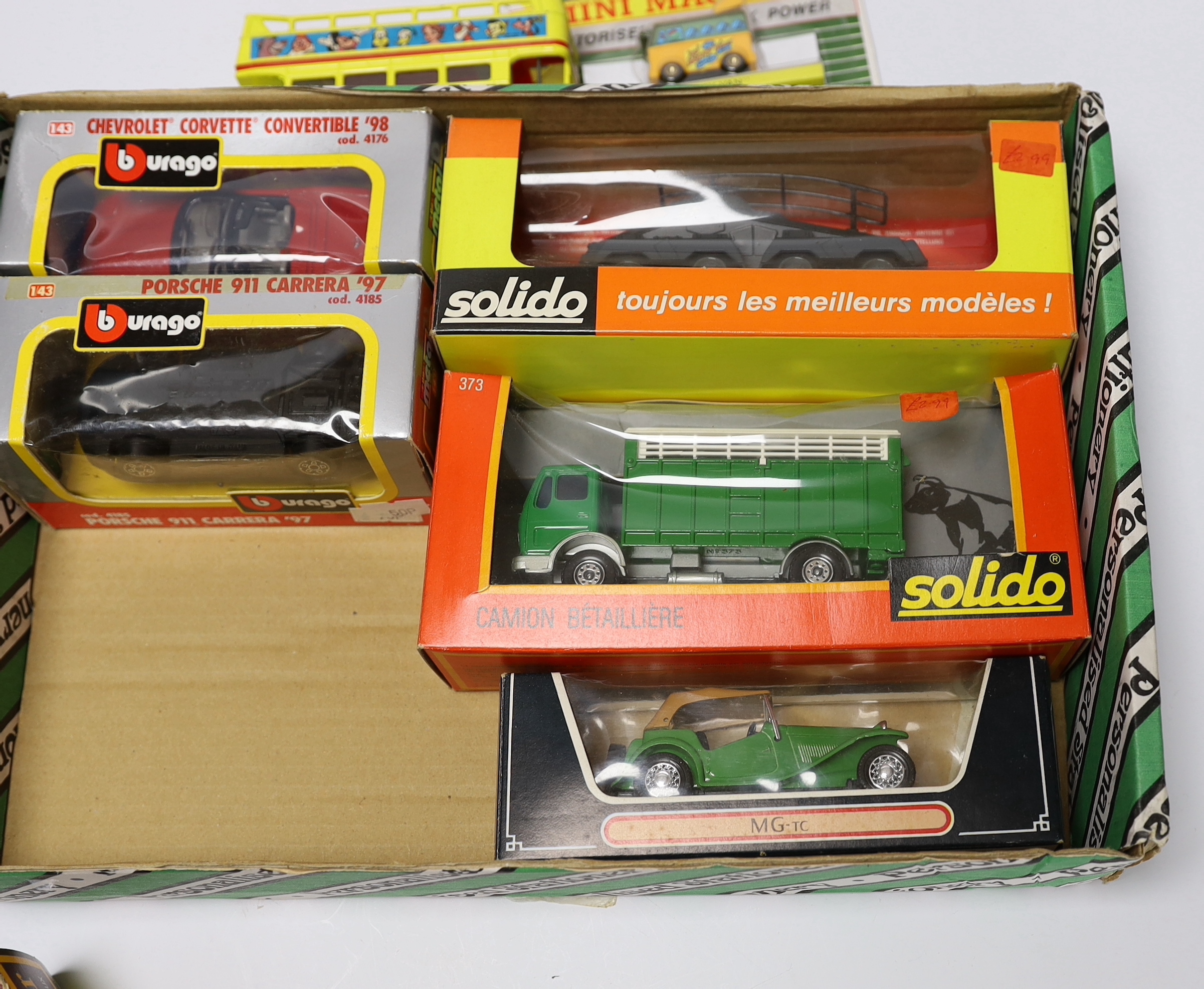 Seventeen boxed Corgi vehicles, together with three Solido vehicles and two Bburago, etc.